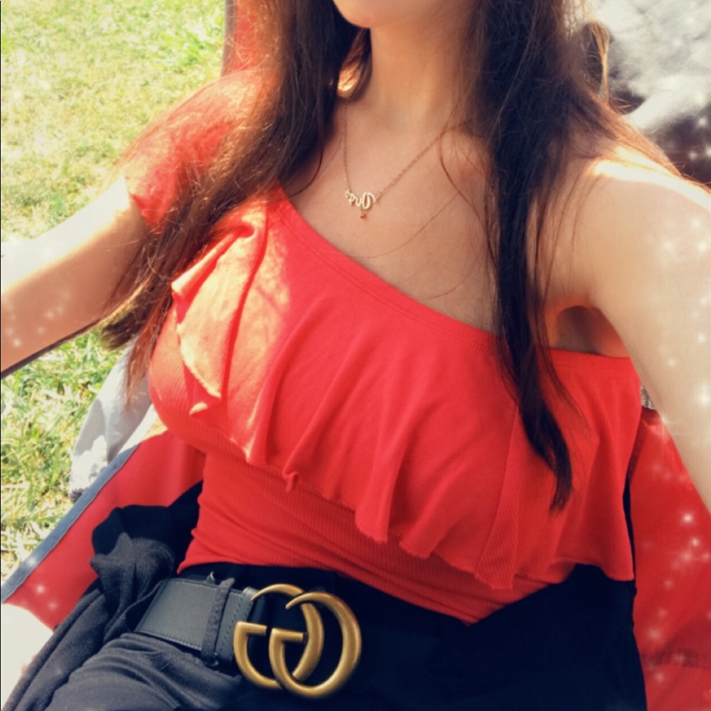 ❤️Ruffled Flounce neckline bodysuit 💋